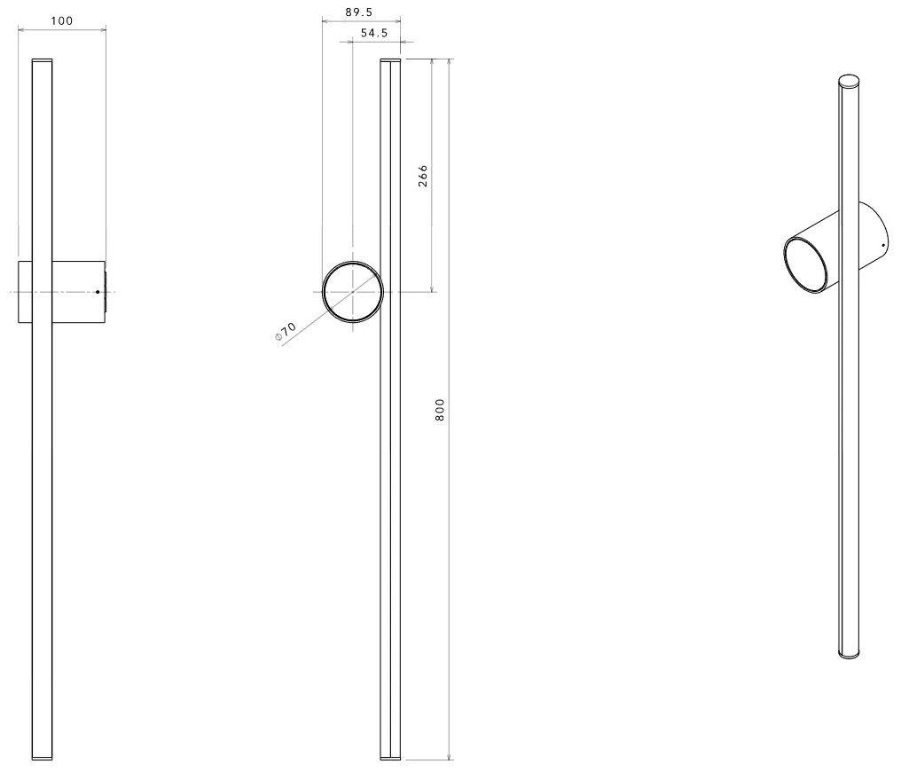 Flos Coordinates Wall 1 Lampada orizzontale da parete a luce diffusa Argent Moon