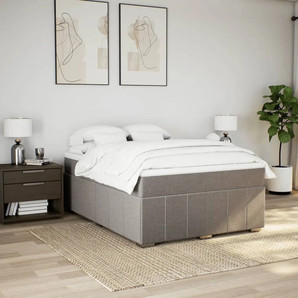 Giroletto a molle con materasso tortora 160x200 cm in tessuto