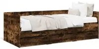 Divano Letto con Cassetti Rovere Fumo 75x190 cm Multistrato 3280836