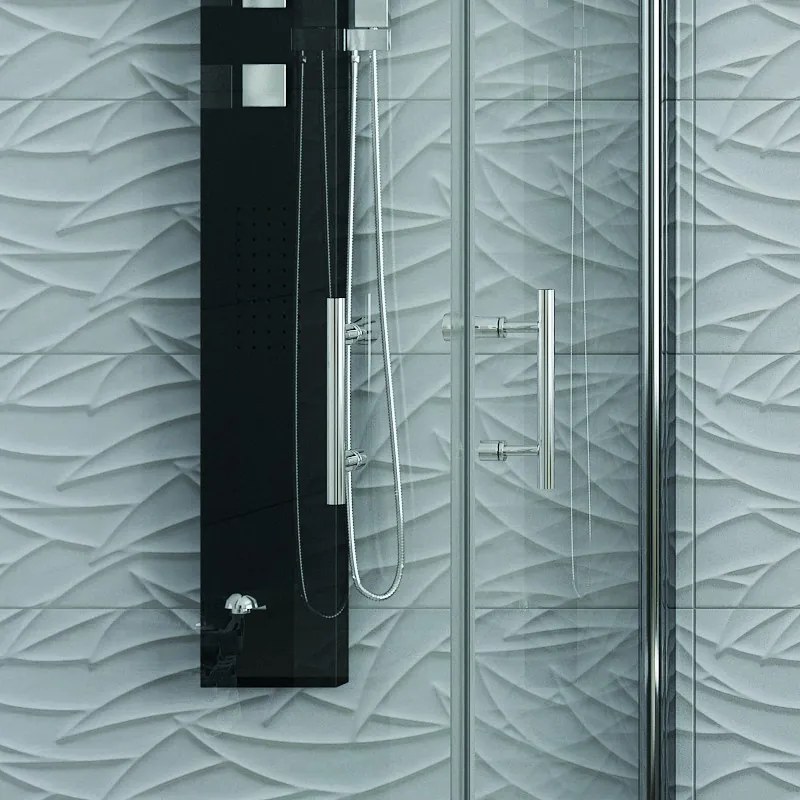 Box doccia angolare 70x70 due ante battenti finitura cromo | KS2800 - KAMALU