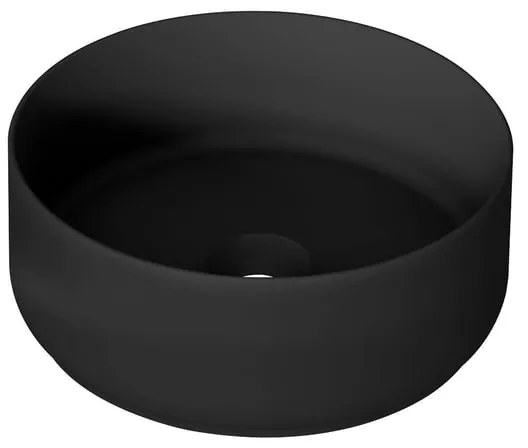 Lavabo da appoggio Kyoto tondo in ceramica nero
