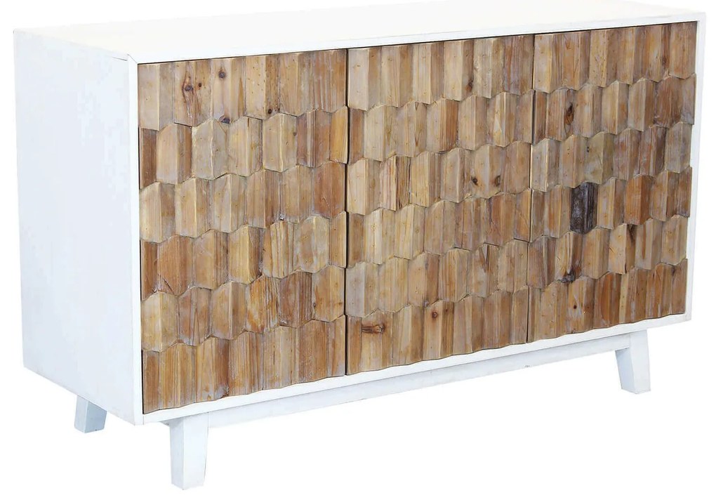 MATRIX - madia a tre ante con decoro in legno