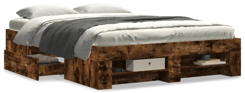 Giroletto Senza Materasso Rovere Fumo 140x190 Cm İn Truciolato /