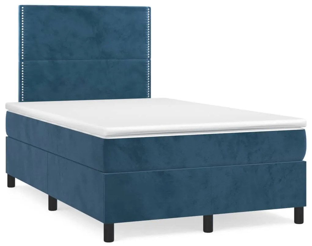 Giroletto A Molle Con Materasso Blu Scuro 120x190 Cm İn Velluto /