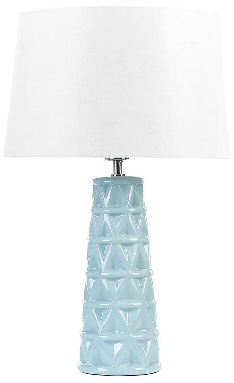 Lampada da tavolo ceramica blu e bianco 63 cm VINCES Beliani