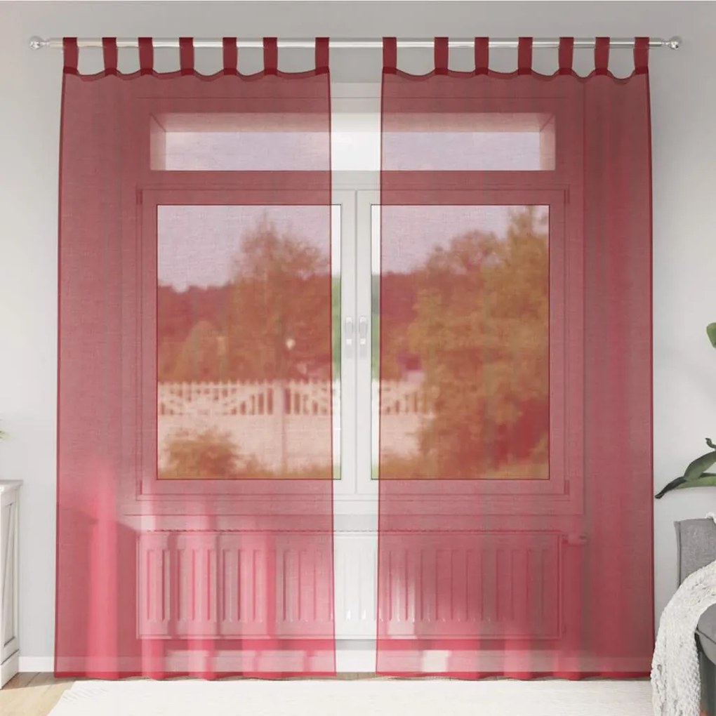 Tende İn Voile Con Tasche Per Aste 2 Pz Rosso Vino /