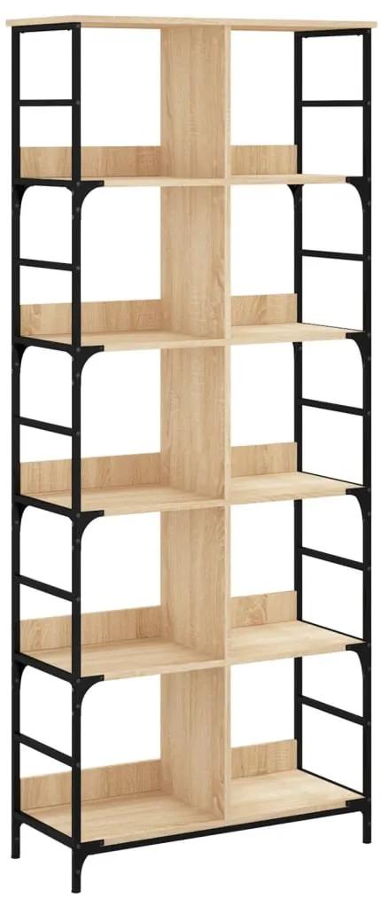 Libreria rovere sonoma 78,5x33x188,5 cm in legno multistrato