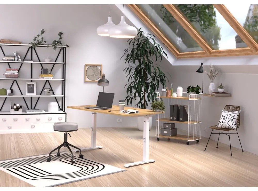 Tavolo da lavoro ad altezza regolabile con piano in rovere 80x140 cm Downey - Germania