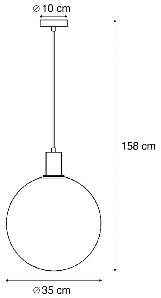 Lampada a sospensione di design nera con vetro arcobaleno 35cm - Mallon