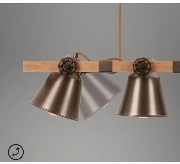 Briloner 4406-044 - Lampadario a sospensione con filo TALE 4xE27/40W/230V marrone