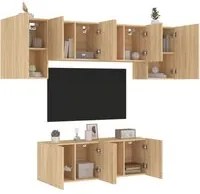 Mobili TV a Muro 6pz Rovere Sonoma in Legno Multistrato 3216441