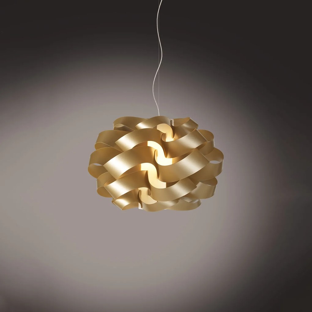 Lampadario Moderno Cloud Polilux ® New Gold E Metallo Cromo 3 Luci E27
