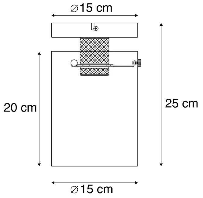 Plafoniera di design nera con vetro fumé - Dome