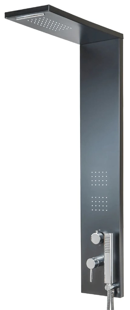 Colonna Doccia Idromassaggio Con Effetto Cascata e Kit Doccetta Metaform "Trend" Nero Opaco