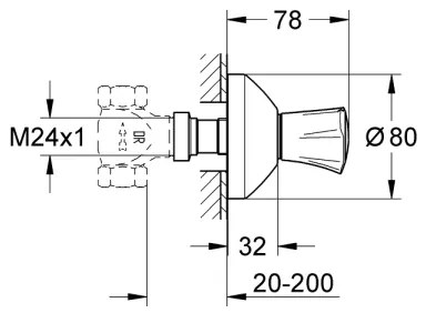 GROHE 19806001 - COSTA L Finitura valvola incassata 20-200 mm, cromo lucido