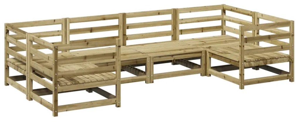 Set divani da giardino 6 pz in legno impregnato di pino