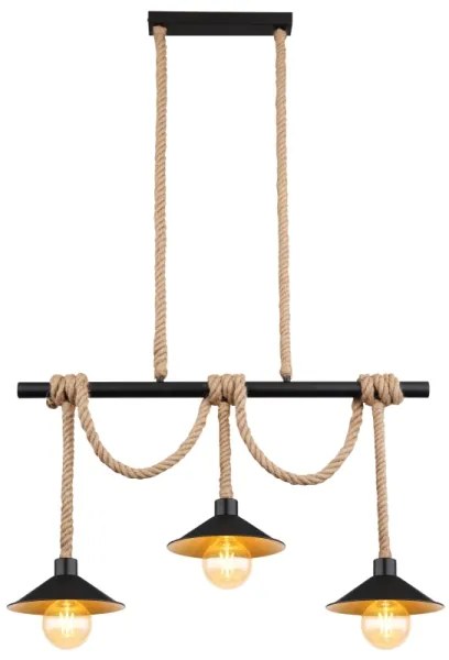 Globo 15690-3H - Lampadario a sospensione su cavo DIANA 3xE27/60W/230V nero