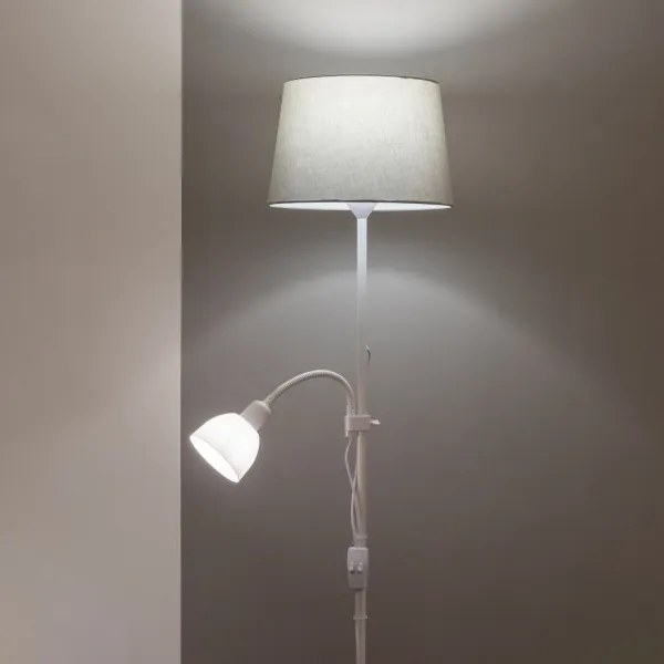 Brilagi - Lampada da terra CERIA 1xE27/100W/230V + 1xE14/25W bianco/grigio