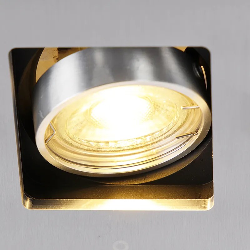 Set di 6 faretti da incasso moderni in alluminio orientabili e inclinabili GU10 50mm - Qure