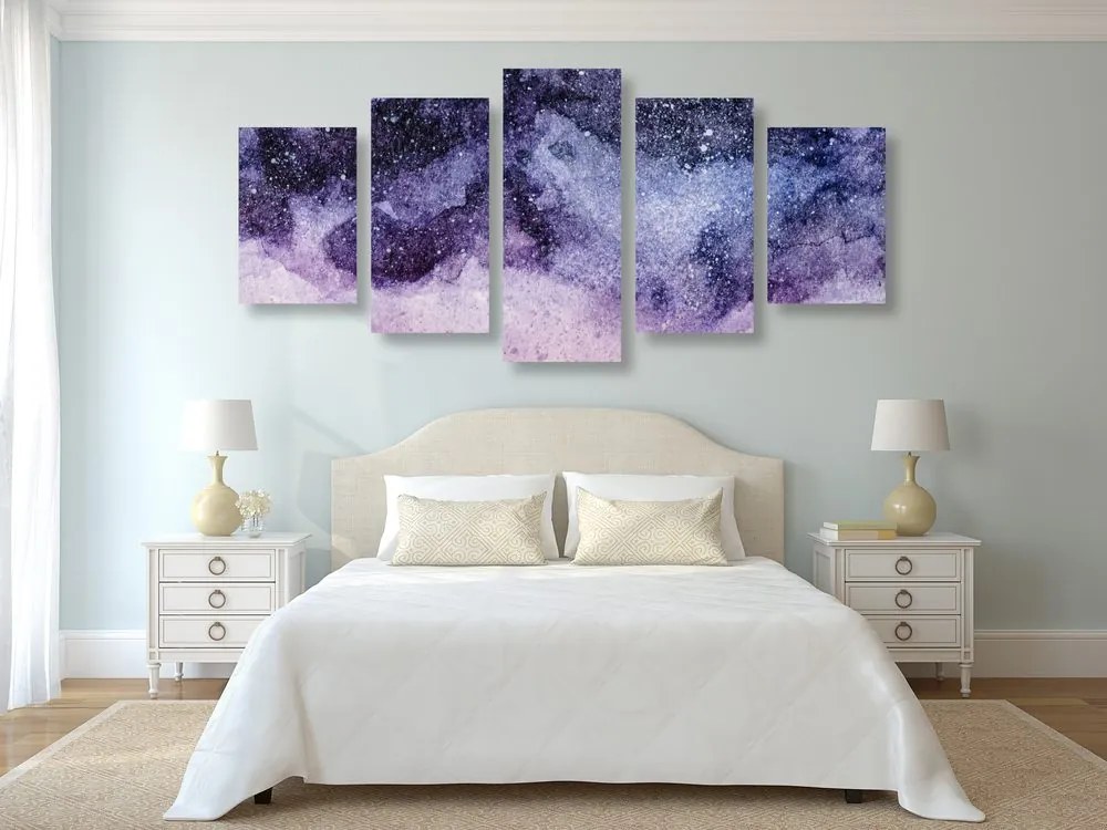 Quadri 5 pezzi – Astrazione del cielo notturno