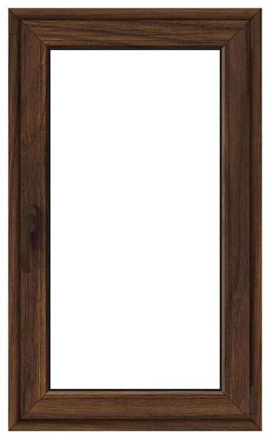 Finestra in PVC effetto legno noce L 60 x H 100 cm, 1 anta apertura a destra