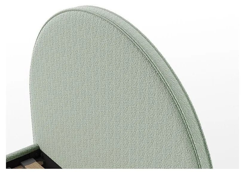 Letto matrimoniale imbottito verde con contenitore con rete inclusa 140x200 cm Moon – Vipack