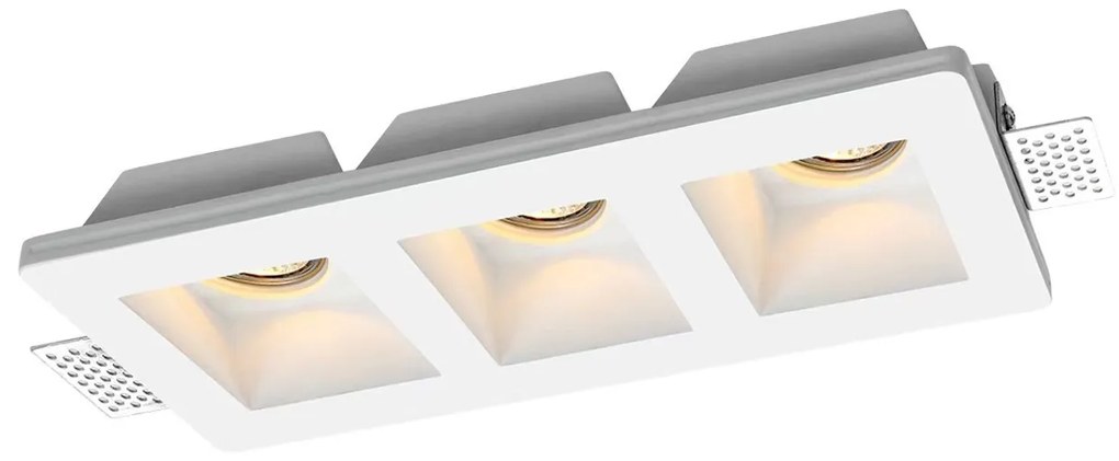 Portafaretto Rettangolare 310 x 120mm in Gesso Pitturabile 3xGU10