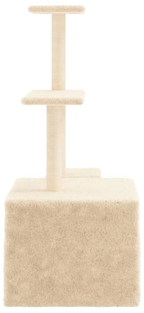 Albero per gatti con tiragraffi in sisal crema 110 cm