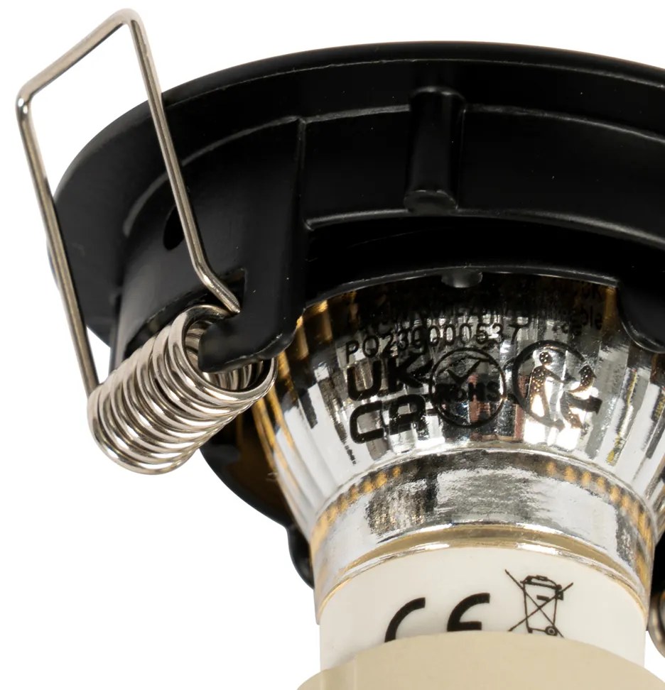 Set di 12 faretti incasso neri GU10 35mm - Edu