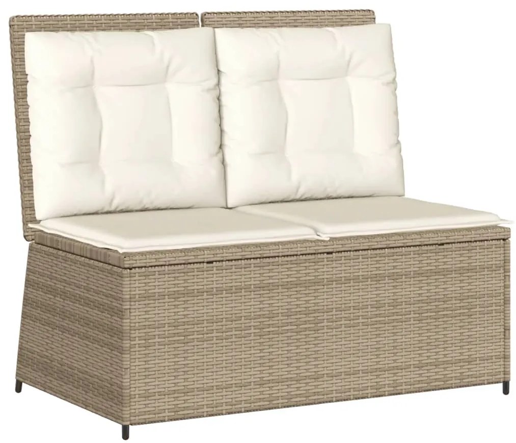 Set divani da giardino 7 pz con cuscini in polyrattan beige