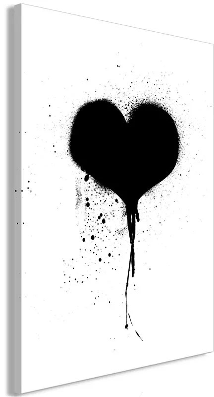 Quadro Destroyed Heart (1 Part) Vertical  Colore bianco e nero, Dimensioni e Misure 40x60