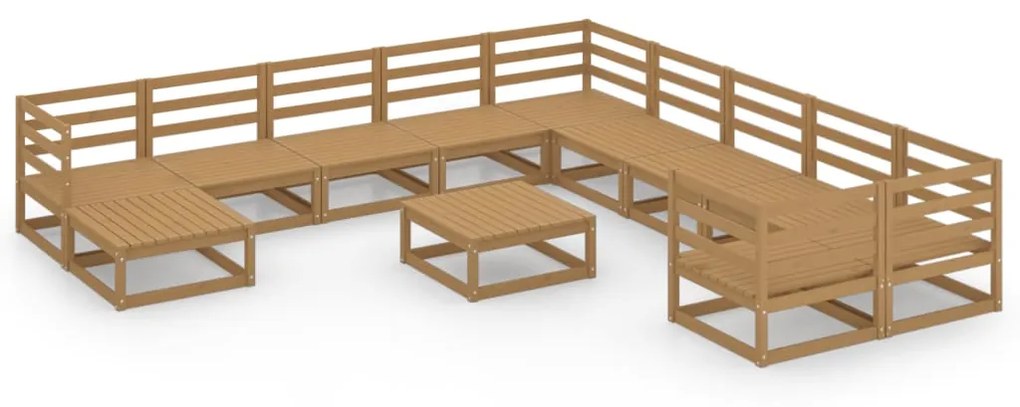 Set Divani da Giardino 12 pz in Legno Massello di Pino