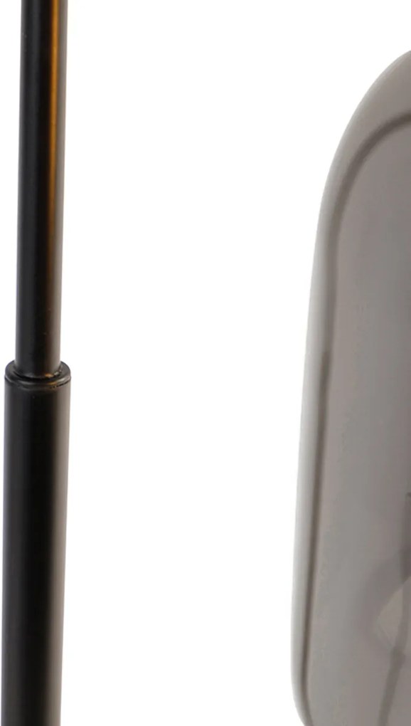 Lampada da tavolo di design nera con vetro oro e fumé - Zuzanna