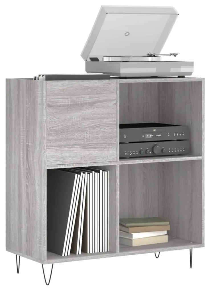 Mobile porta dischi grigio sonoma 84,5x38x89 legno multistrato