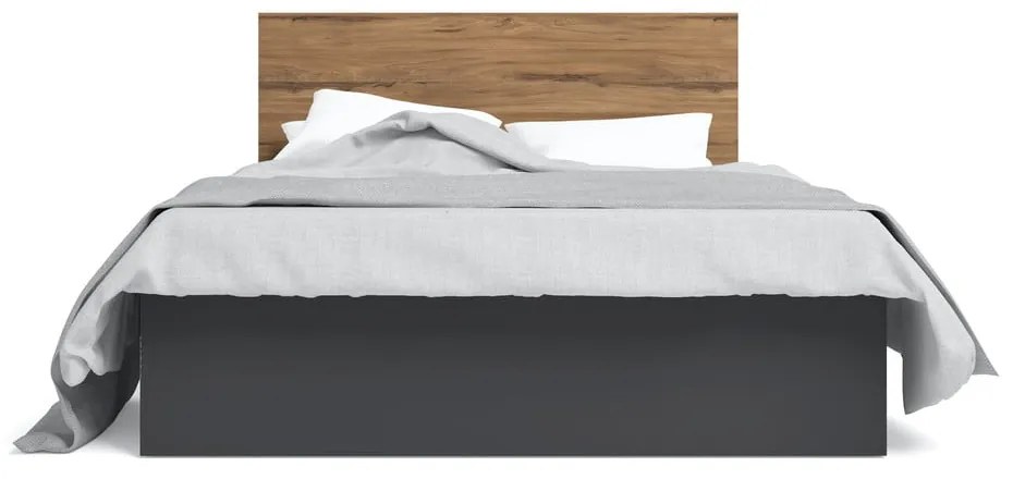 Letto matrimoniale nero con contenitore e griglia 160x200 cm Malta - Marckeric