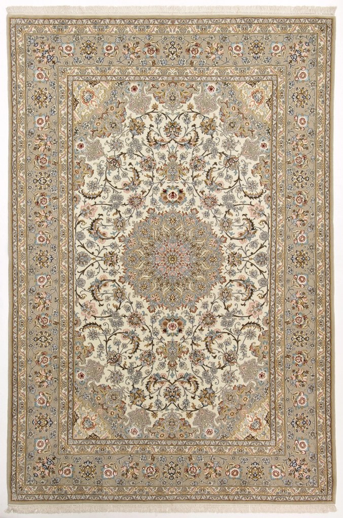 Isfahan Tappeto 240x160 (Iran) Annodato A Mano