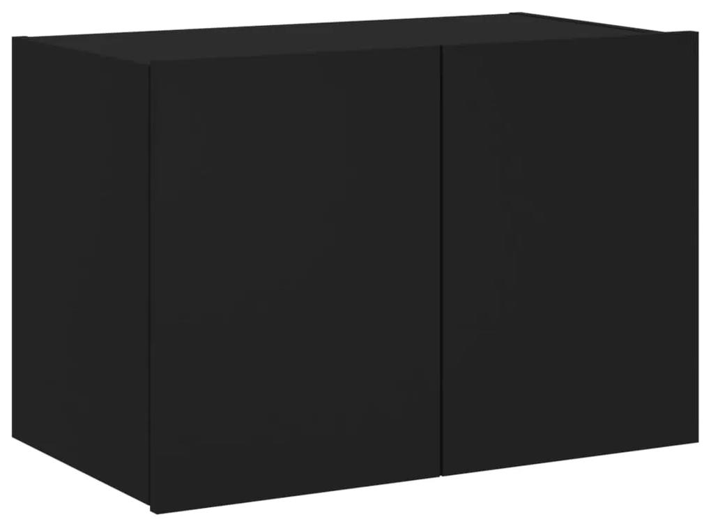 Mobile tv a parete con luci led nero 60x35x41 cm