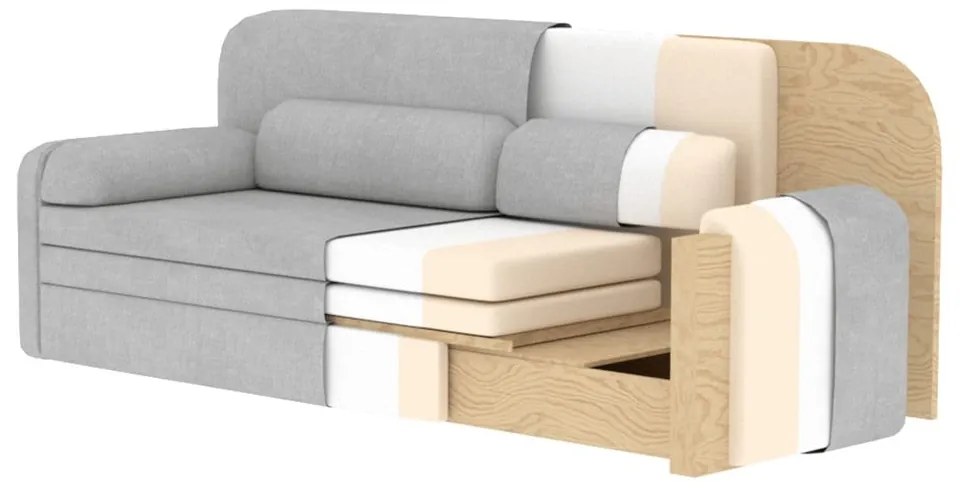 Divano marrone allungabile/con contenitore e rivestimento in velluto a coste 236 cm Elioss – ELTAP