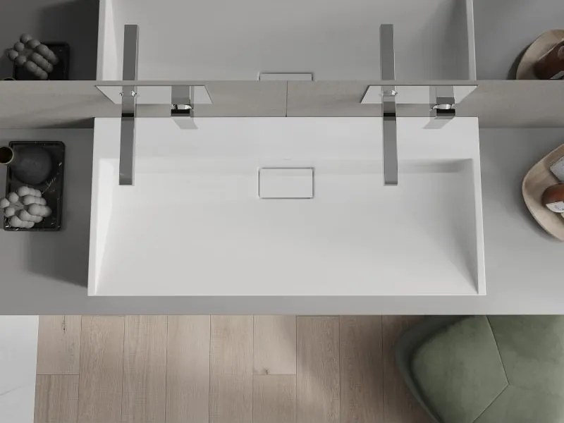Mexen Ava lavabo da appoggio in conglomerato B/O 100 x 46 cm, bianco - 23011000