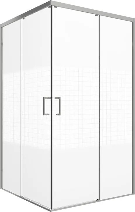 Lato per box doccia angolare scorrevole Jazz dritto H 200 x L 90 cm, sp 6 mm argento serigrafato