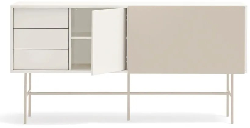 Cassettiera beige/color crema con porte scorrevoli 180x91x45 cm Nube – Teulat