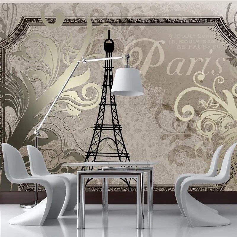 Fotomurale  Vintage Paris  color oro  Colore Beige, Dimensioni e Misure 100x70