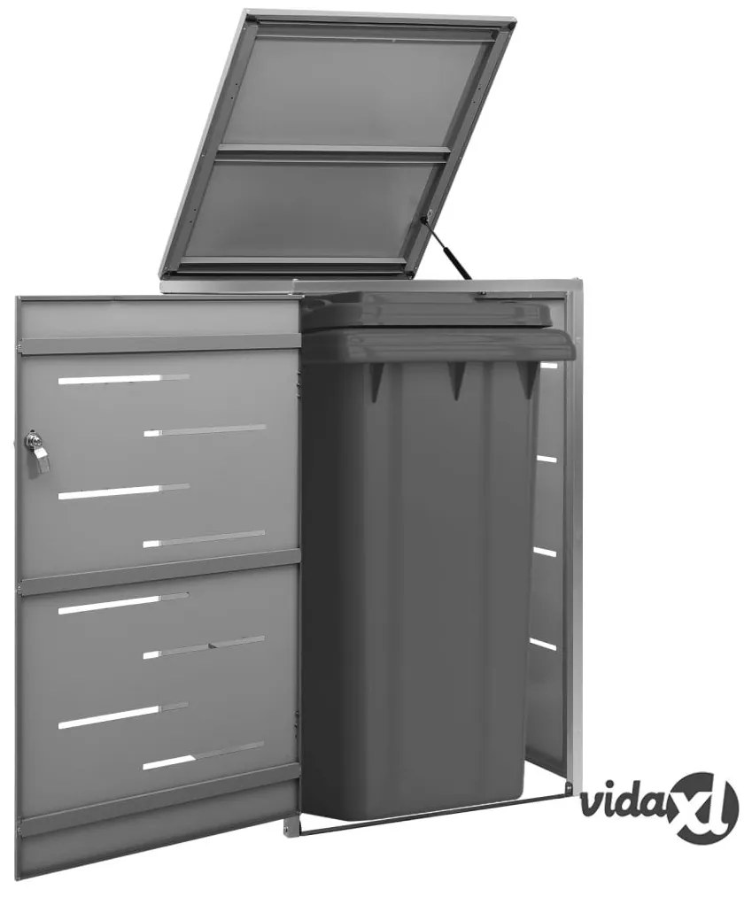 vidaXL Copribidone per Spazzatura Singolo 69x77,5x112,5cm Acciaio Inox