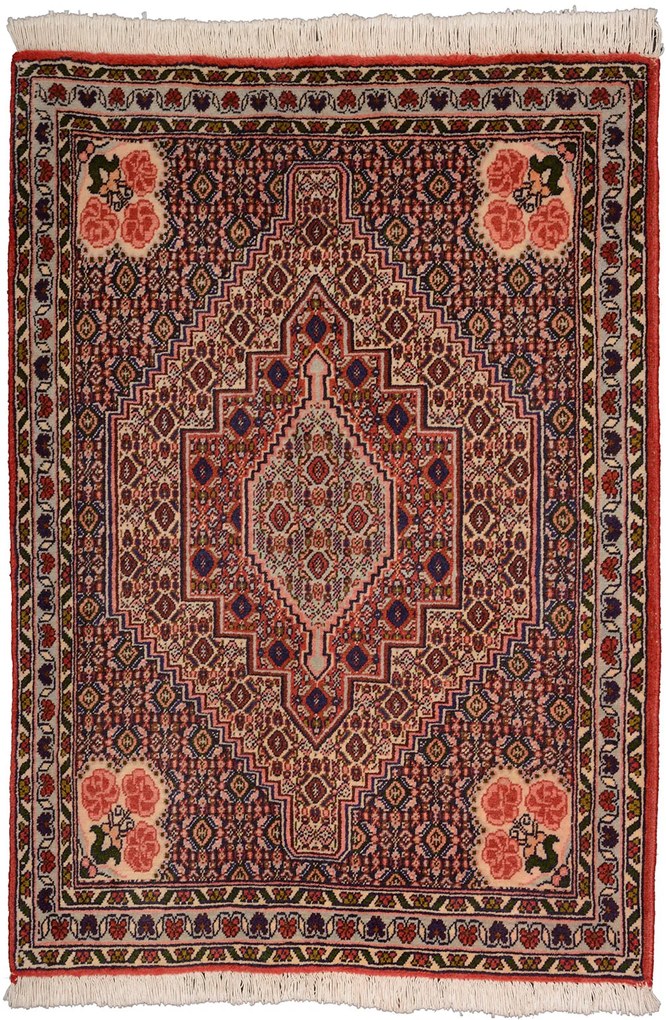 Senneh Tappeto 110 x 80 Rosa (Iran) Annodato A Mano