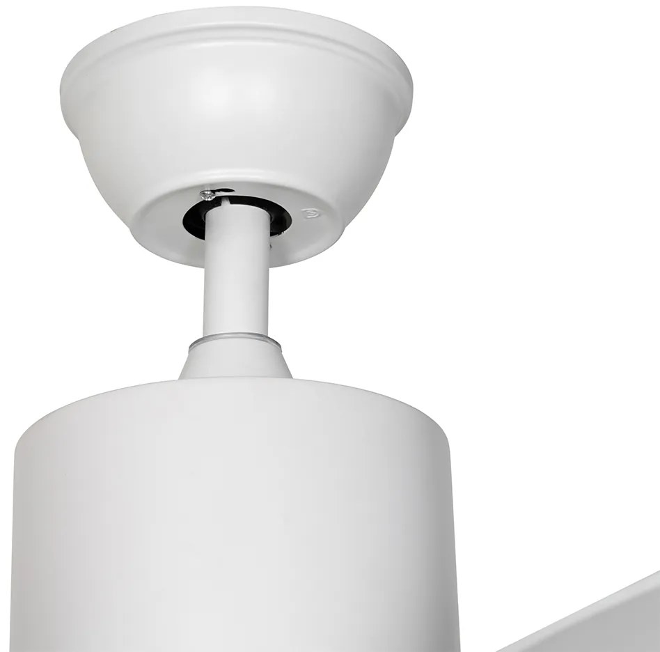 Ventilatore da soffitto bianco 137 cm con LED dimmerabile e telecomando - Tak