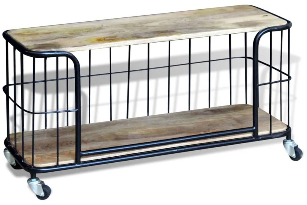Mobile porta tv in solido legno di mango 100x40x45 cm