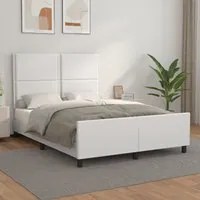 Giroletto con Testiera Bianco 140x190 cm in Similpelle 3125507