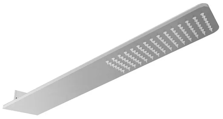 Soffione a Sbalzo Inclinato con Effetto Pioggia in Acciaio Inox Cromo 45x10 cm