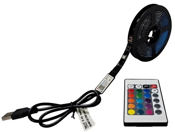 LED RGB Striscia dimmerabile LED/6W/5V USB 2 m + telecomando