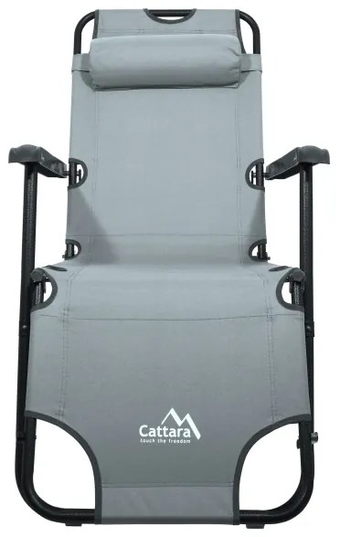 Sedia pieghevole regolabile grigio/nero